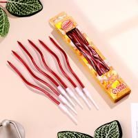 Свеча для торта Серпантин витые рубиновые 6шт 1/400