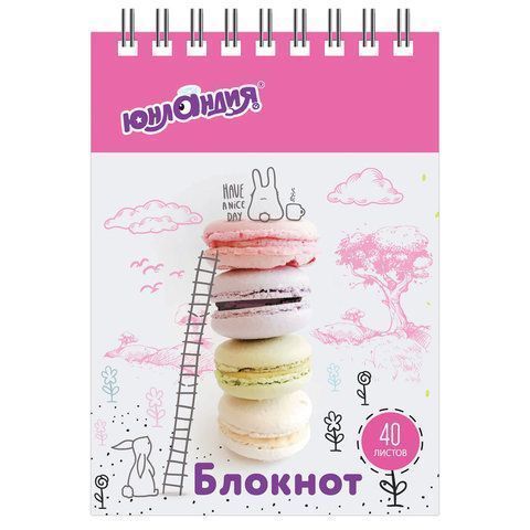 Блокнот 40л А7 75х105мм клетка гребень картон Юнландия Вкусности1 /120