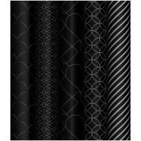 Бумага подарочная глянц 70х100см 80 г/м2 Pattern on black MESHU 1/50