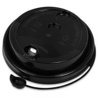 Крышка для бумажных стаканов d 80 мм с питейником флип-топ черная матовая ВЗЛП 50/1000 