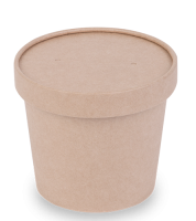Крышка для супницы 300/500мл d-100мм бумажная OSQ ROUND BOWL kraft lid 100 30/600