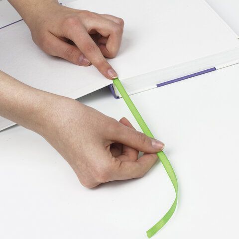 Закладки-ляссе ПОЗИТИВ для книг А5 (длина 28 см) ПИФАГОР, клейкий край, 4 ленты, 111649