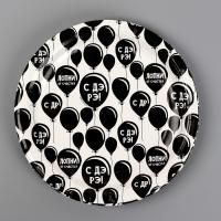 Тарелка картон с рисунком d-180 С ДР! 10/10