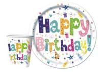 Стакан бумажный 250мл Happy birthday (10шт) 1/48  Стакан бумажный 250мл Happy birthday (10шт) 1/48