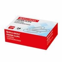 Скрепки 28мм 100шт оцинкованные BRAUBERG 1/10/300