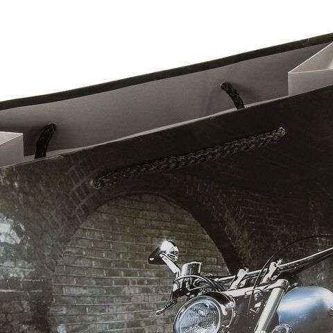 Пакет подарочный бумажный (26х32х12) ламинир Мотоцикл 1/12