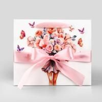 Пакет подарочный бумажный (27х23х11,5) ламинир Расцветай 1/240