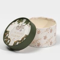 НГ Подарочная коробка 12х8см круглая С новым годом 1/85