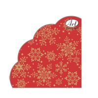 НГ Салфетки 3-сл d 32 см  Rondo Золотые снежинки на красном (12) 1/15 НГ Салфетки 3-сл d 32 см  Rondo Золотые снежинки на красном (12) 1/15