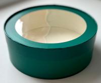 Коробка шайба с прозр. крышкой 21х7,5см зеленый лен