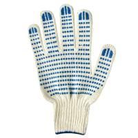 Перчатки ПВХ 5-нитка 10класс точка белые 1/10