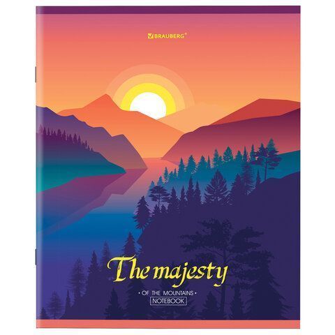 Тетрадь 48л А5  клетка обложка картон Majesty BRAUBERG 1/10/100
