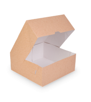 Контейнер бумажный 6000мл 255х255х105мм крафт ламин OSQ CAKE 15/75