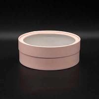 Коробка шайба с прозр. крышкой 16х6,5см розовый французский матовый