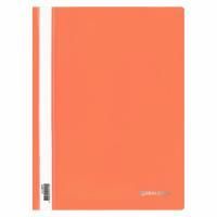Папка скоросшиватель с прозр верхн лист BRAUBERG, А4, 130/180 мкм, оранжевый, 1/25