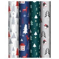 НГ Бумага подарочная 70х100см 80г/м глянец New year 1/52