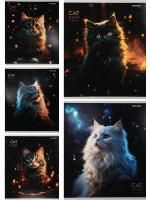 Тетрадь 48л А5 клетка скоба Котики и огоньки Проф-пресс 5/100