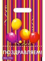 Пакет с вырубной ручкой (20х30)-30 Веселого дня рождения Нео-Пак 100/3000