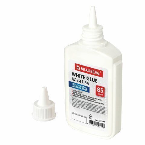 Клей ПВА 85г бумага картон дерево BRAUBERG 1/50