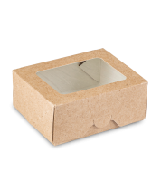 Контейнер бумажный с окном 300мл 110х80х40 крафт ламин OSQ Tabox PRO 300 25/450