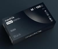 Перчатки смотровые виниловые неопудренные MediOk черные XL 4,5гр 50/500