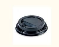 Крышка для бумажных стаканов d 80 мм с закрытым питейником черная UPAX-UNITY 50/2000