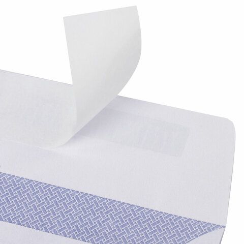 Конверты Е65 110х220мм 80г/м2 отрывная лента внут запечатка BRAUBERG 100/1000  (Клиент)