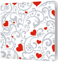 Салфетки (33х33) 3-сл Сердечки серебро  (20) 1/15 Салфетки (33х33) 3-сл Сердечки серебро  (20) 1/15