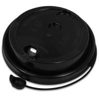 Крышка для бумажных стаканов d 80 мм с питейником флип-топ черная 50/1000