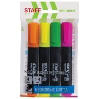 Текстмаркеры НАБОР 4шт 1-4мм ассорти STAFF STICK 1/48/288