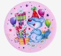 Тарелка картон с рисунком d-180 Волчонок 100/1600 Тарелка картон с рисунком d-180 Волчонок 100/1600