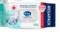 Салфетки влажные AURA Family с пластиковым клапаном (200 шт) 1/12 