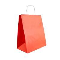 Пакет бумажный крафт КРАСНЫЙ с кручеными ручками 260х150х350  200/200