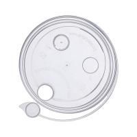 Крышка для бумажных стаканов d 80 мм с питейником флип-топ прозрачная глянец 50/1000