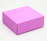 Коробка без окна 145х145х60мм микрогофрокартон сиреневая  5/5