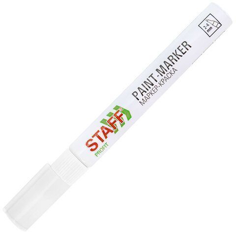 Маркер-краска лаковый белый 2-4мм нитро-основа STAFF PROFIT 1/12