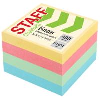 Блок самоклеящийся (стикеры) 51х51мм 400л 4 цв Пастельный BRAUBERG 1/6/144