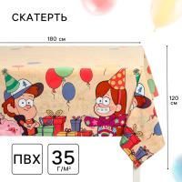 Скатерть полиэтиленовая 137х180см Гравити Фолз 1/50