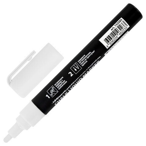 Маркер меловой белый 3мм стираемый BRAUBERG CHALK 1/10 (Клиент)