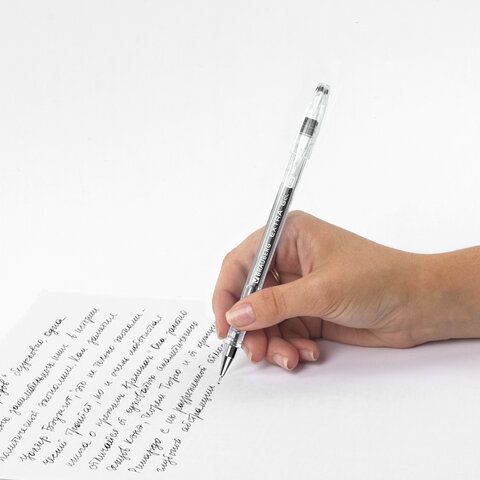 Ручка гелевая черная 0,5мм линия 0,35мм BRAUBERG EXTRA 1/12