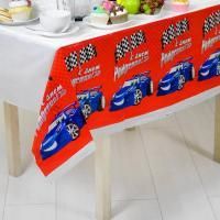 Скатерть полиэтиленовая 137х180см С днем рождения, тачки 1/250